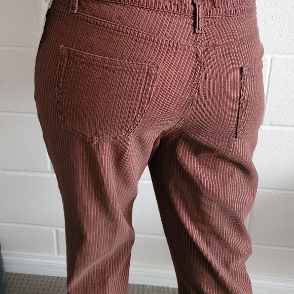 NWT French Dressing Brown High Waisted Striped Cords Flare - Picture 6 of 7
